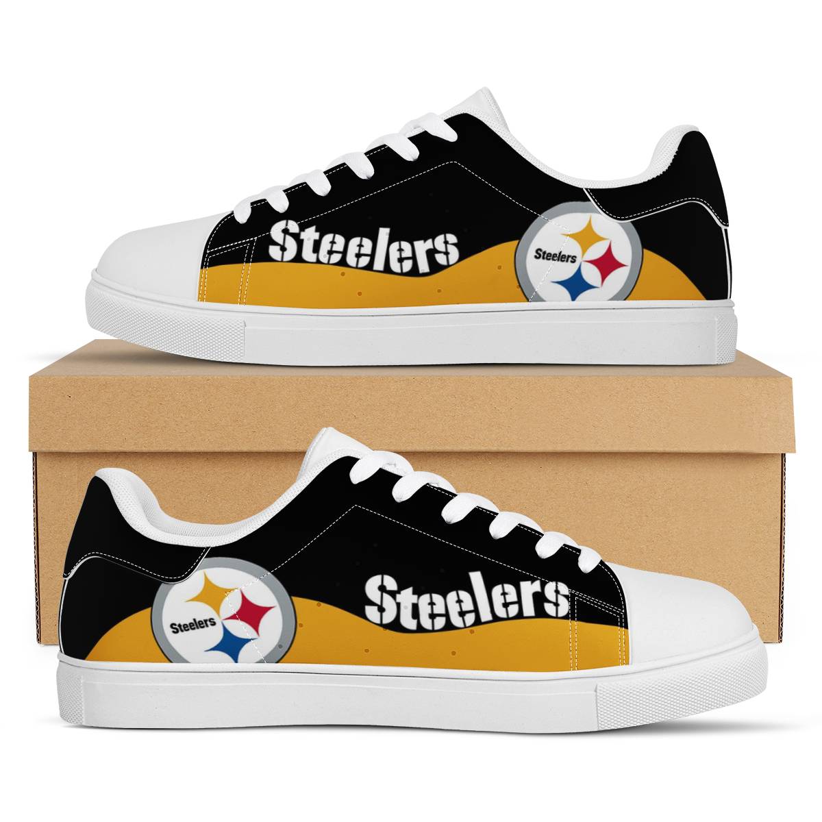 Women's Pittsburgh Steelers Low Top Converse Sneakers 002